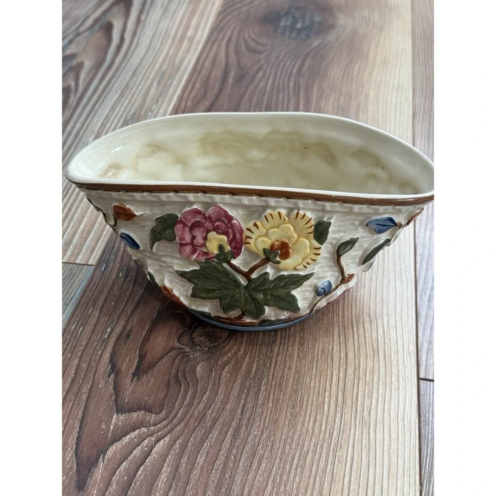 H.J. Wood Indian Tree Decorative Center Bowl Burslem England 9